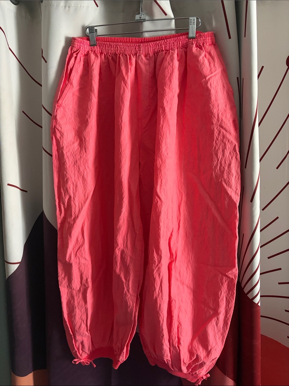FP Movement by Free People Coral On It Balloon Pants Elastic Waist Joggers NWOT